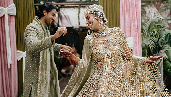 Arissa Khan Shines in Mirror-Embellished ITRH Couture at Mehendi