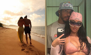 Kim Kardashian Shares Beach Vacation Photos With Lewis Hamilton and Family